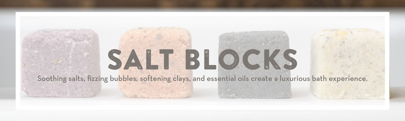 Image of four different kinds of Pacha Soap Salt Blocks