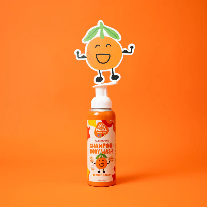 Kids, 2-in-1 Foaming, Shampoo + Body Wash Orange Mango, 3 Unit Case Pack