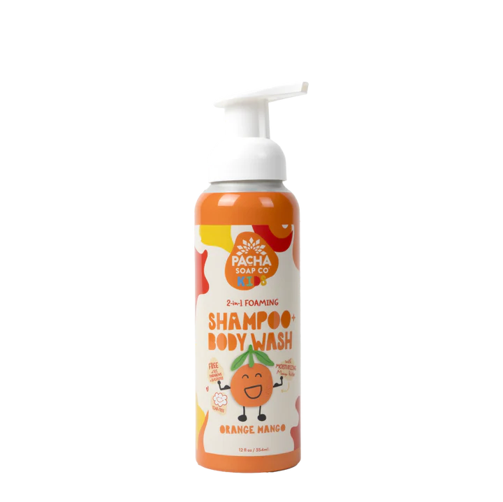 Kids, 2-in-1 Foaming, Shampoo + Body Wash Orange Mango, 3 Unit Case Pack